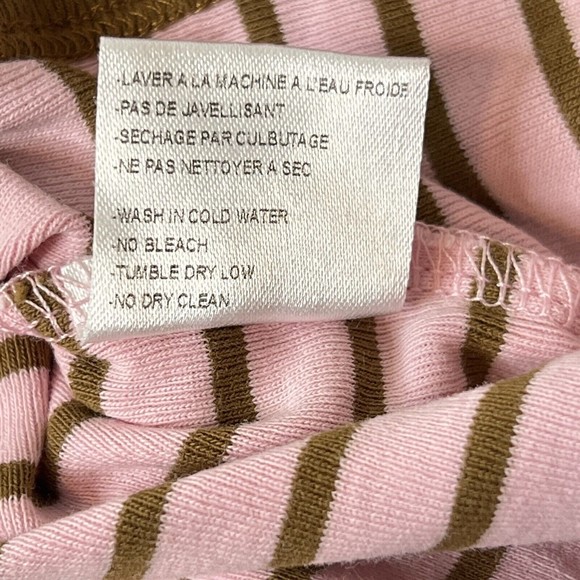 Coccoli Outfit 2-Piece Infant Girl 6M Pants Shirt Pink Brown Stripe Snap Elastic - Picture 11 of 14